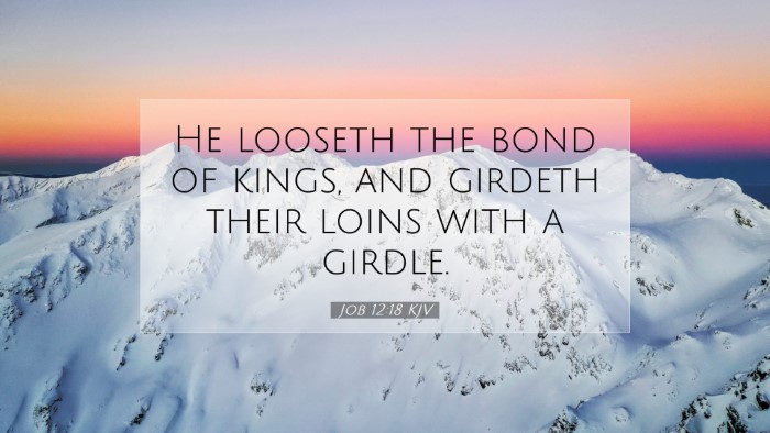 Picture 07 - Job 12:18 KJV Desktop Wallpaper - He looseth the bond of kings, and girdeth their - Desktop Bible Verse Wallpaper