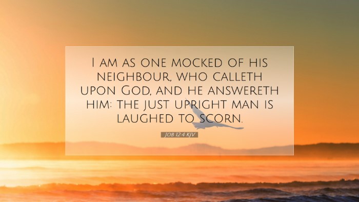 Picture 07 - Job 12:4 KJV Desktop Wallpaper - I am as one mocked of his neighbour, who calleth - Desktop Bible Verse Wallpaper