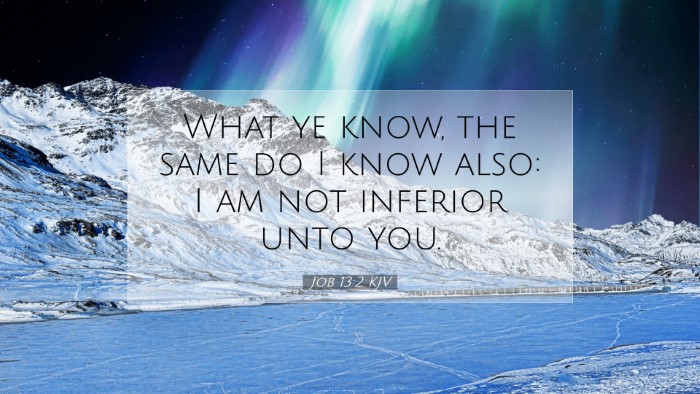 Picture 07 - Job 13:2 KJV Desktop Wallpaper - What ye know, the same do I know also: I am not - Desktop Bible Verse Wallpaper