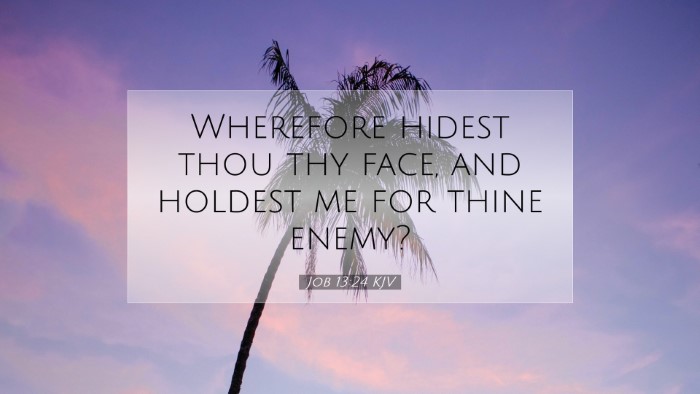 Picture 07 - Job 13:24 KJV Desktop Wallpaper - Wherefore hidest thou thy face, and holdest me - Desktop Bible Verse Wallpaper