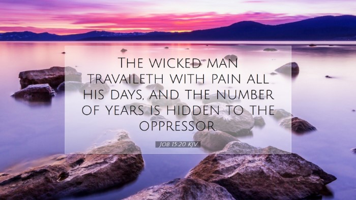 Picture 07 - Job 15:20 KJV Desktop Wallpaper - The wicked man travaileth with pain all his days, - Desktop Bible Verse Wallpaper