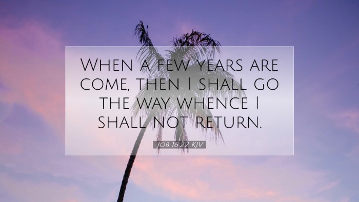 Picture 07 - Job 16:22 KJV Desktop Wallpaper - When a few years are come, then I shall go the - Desktop Bible Verse Wallpaper