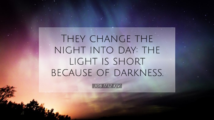 Picture 07 - Job 17:12 KJV Desktop Wallpaper - They change the night into day: the light is - Desktop Bible Verse Wallpaper