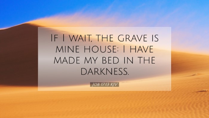 Picture 07 - Job 17:13 KJV Desktop Wallpaper - If I wait, the grave is mine house: I have made - Desktop Bible Verse Wallpaper