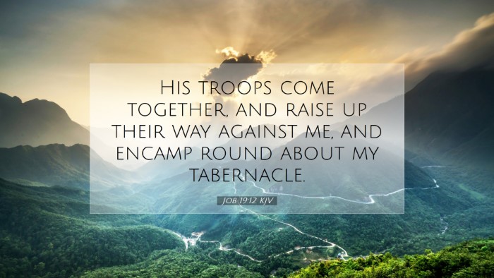 Picture 07 - Job 19:12 KJV Desktop Wallpaper - His troops come together, and raise up their way - Desktop Bible Verse Wallpaper