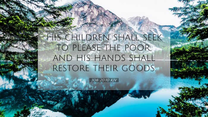 Picture 07 - Job 20:10 KJV Desktop Wallpaper - His children shall seek to please the poor, and - Desktop Bible Verse Wallpaper