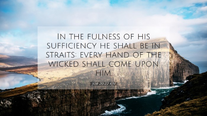 Picture 07 - Job 20:22 KJV Desktop Wallpaper - In the fulness of his sufficiency he shall be in - Desktop Bible Verse Wallpaper