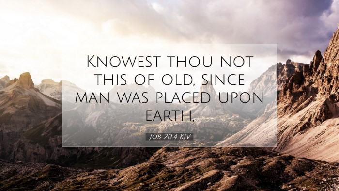 Picture 07 - Job 20:4 KJV Desktop Wallpaper - Knowest thou not this of old, since man was - Desktop Bible Verse Wallpaper