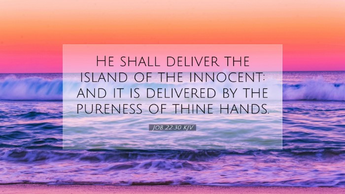 Picture 07 - Job 22:30 KJV Desktop Wallpaper - He shall deliver the island of the innocent: and - Desktop Bible Verse Wallpaper