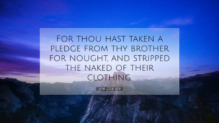 Picture 07 - Job 22:6 KJV Desktop Wallpaper - For thou hast taken a pledge from thy brother for - Desktop Bible Verse Wallpaper
