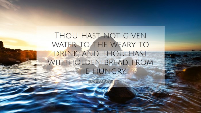 Picture 07 - Job 22:7 KJV Desktop Wallpaper - Thou hast not given water to the weary to drink, - Desktop Bible Verse Wallpaper
