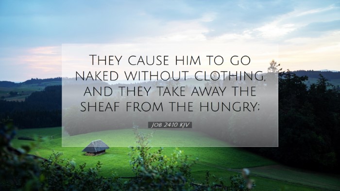 Picture 07 - Job 24:10 KJV Desktop Wallpaper - They cause him to go naked without clothing, and - Desktop Bible Verse Wallpaper