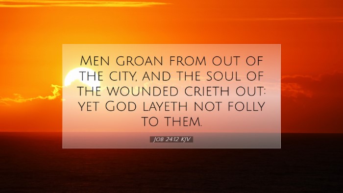 Picture 07 - Job 24:12 KJV Desktop Wallpaper - Men groan from out of the city, and the soul of - Desktop Bible Verse Wallpaper