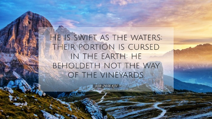 Picture 07 - Job 24:18 KJV Desktop Wallpaper - He is swift as the waters; their portion is - Desktop Bible Verse Wallpaper