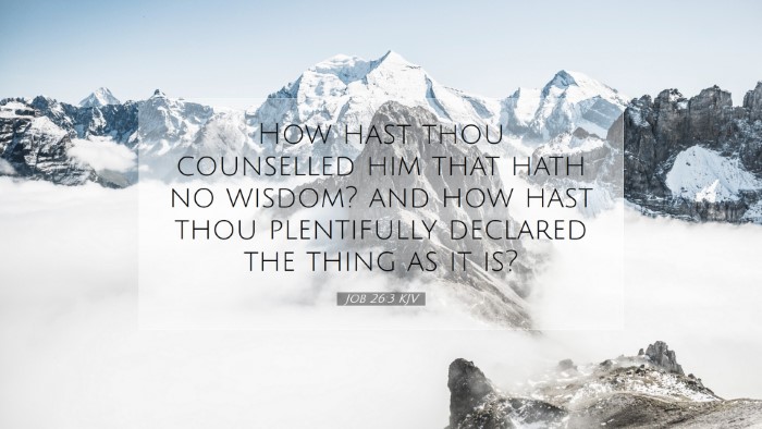 Picture 07 - Job 26:3 KJV Desktop Wallpaper - How hast thou counselled him that hath no wisdom? - Desktop Bible Verse Wallpaper