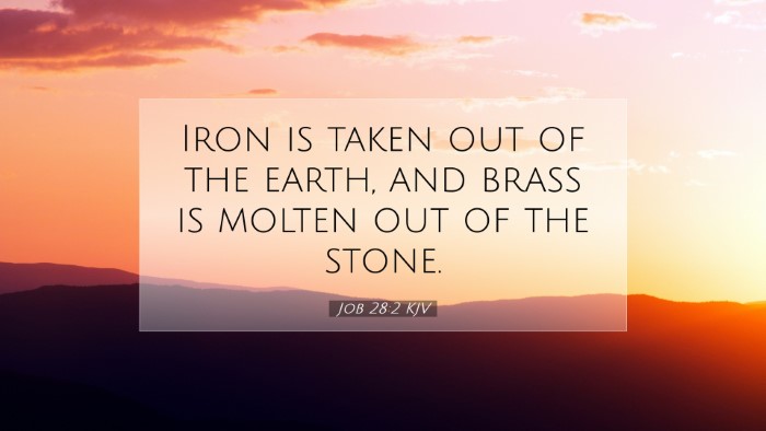 Picture 07 - Job 28:2 KJV Desktop Wallpaper - Iron is taken out of the earth, and brass is - Desktop Bible Verse Wallpaper