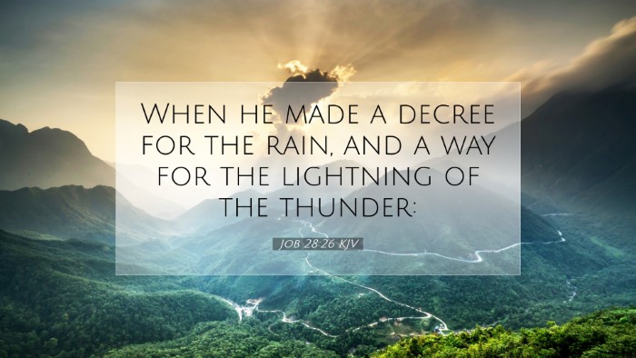 Picture 07 - Job 28:26 KJV Desktop Wallpaper - When he made a decree for the rain, and a way for - Desktop Bible Verse Wallpaper