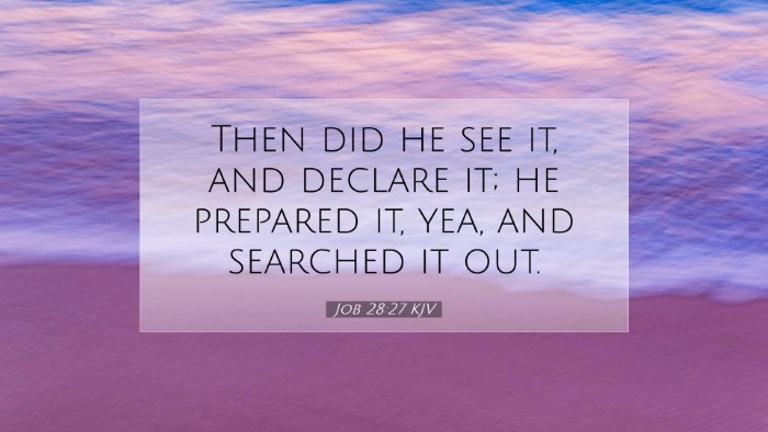 Picture 07 - Job 28:27 KJV Desktop Wallpaper - Then did he see it, and declare it; he prepared - Desktop Bible Verse Wallpaper