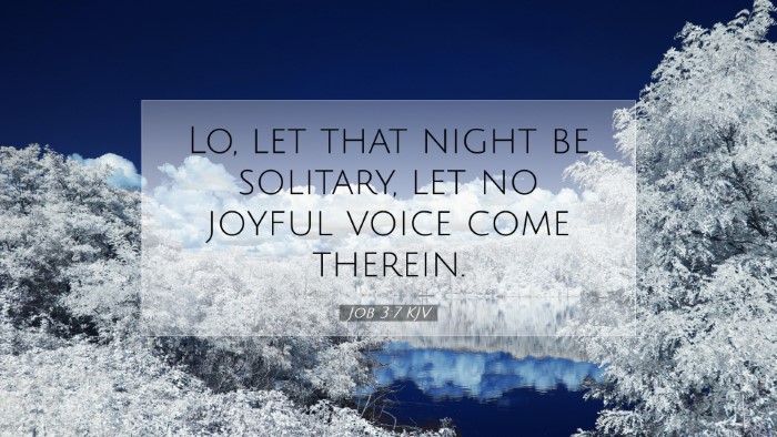 Picture 07 - Job 3:7 KJV Desktop Wallpaper - Lo, let that night be solitary, let no joyful - Desktop Bible Verse Wallpaper