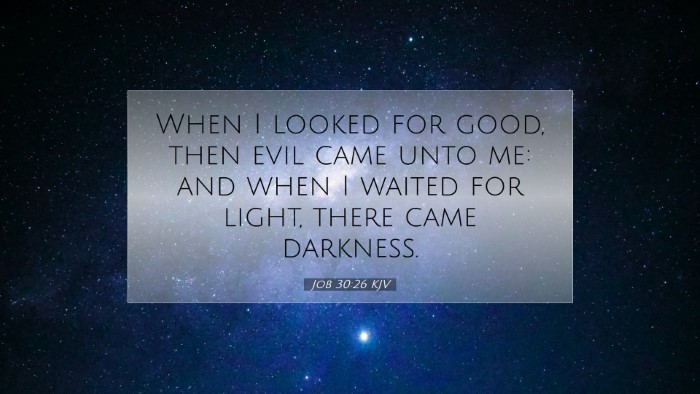 Picture 07 - Job 30:26 KJV Desktop Wallpaper - When I looked for good, then evil came unto me: - Desktop Bible Verse Wallpaper