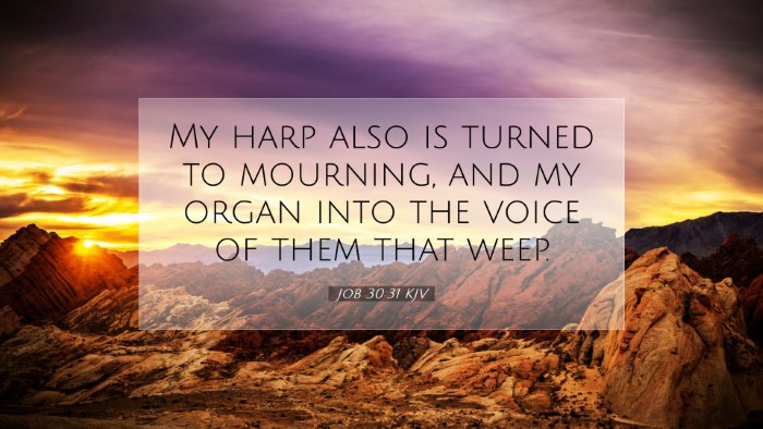 Picture 07 - Job 30:31 KJV Desktop Wallpaper - My harp also is turned to mourning, and my organ - Desktop Bible Verse Wallpaper