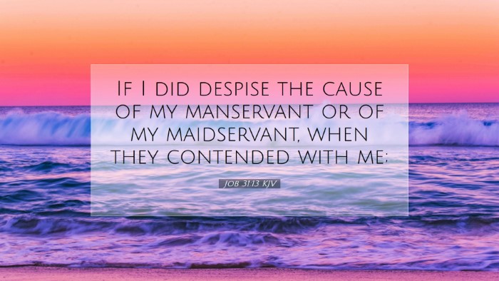 Picture 07 - Job 31:13 KJV Desktop Wallpaper - If I did despise the cause of my manservant or of - Desktop Bible Verse Wallpaper
