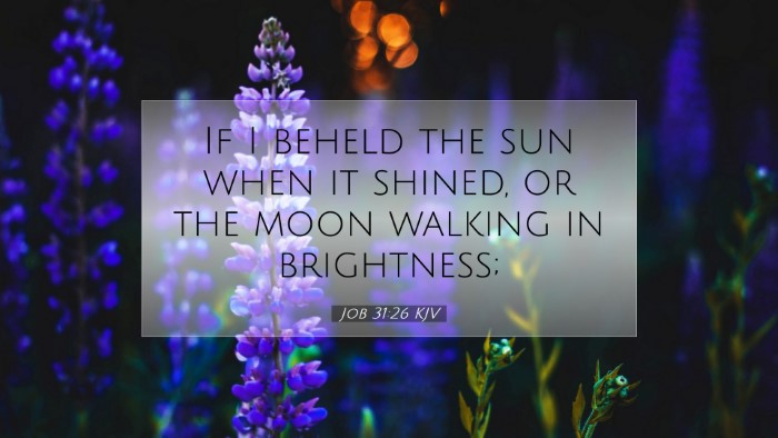 Picture 07 - Job 31:26 KJV Desktop Wallpaper - If I beheld the sun when it shined, or the moon - Desktop Bible Verse Wallpaper