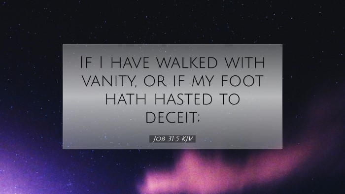 Picture 07 - Job 31:5 KJV Desktop Wallpaper - If I have walked with vanity, or if my foot hath - Desktop Bible Verse Wallpaper
