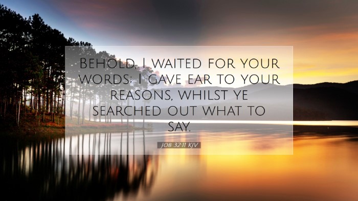 Picture 07 - Job 32:11 KJV Desktop Wallpaper - Behold, I waited for your words; I gave ear to - Desktop Bible Verse Wallpaper