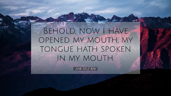 Picture 07 - Job 33:2 KJV Desktop Wallpaper - Behold, now I have opened my mouth, my tongue - Desktop Bible Verse Wallpaper