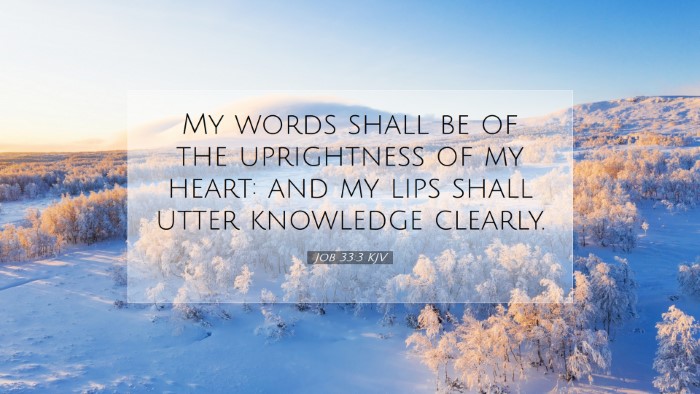 Picture 07 - Job 33:3 KJV Desktop Wallpaper - My words shall be of the uprightness of my heart: - Desktop Bible Verse Wallpaper