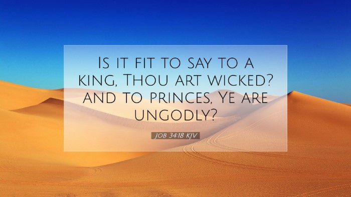 Picture 07 - Job 34:18 KJV Desktop Wallpaper - Is it fit to say to a king, Thou art wicked? and - Desktop Bible Verse Wallpaper