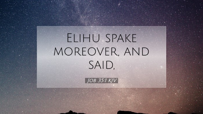 Picture 07 - Job 35:1 KJV Desktop Wallpaper - Elihu spake moreover, and - Desktop Bible Verse Wallpaper