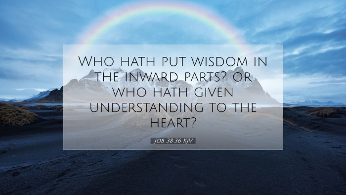 Picture 07 - Job 38:36 KJV Desktop Wallpaper - Who hath put wisdom in the inward parts? or who - Desktop Bible Verse Wallpaper