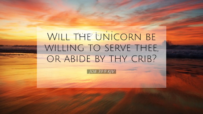 Picture 07 - Job 39:9 KJV Desktop Wallpaper - Will the unicorn be willing to serve thee, or - Desktop Bible Verse Wallpaper