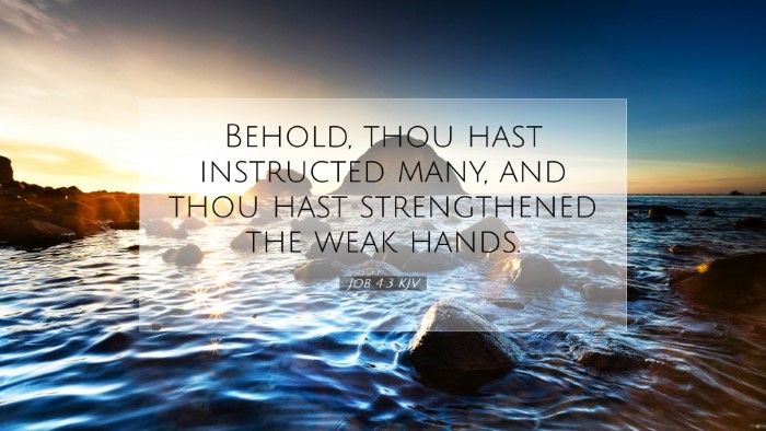Picture 07 - Job 4:3 KJV Desktop Wallpaper - Behold, thou hast instructed many, and thou hast - Desktop Bible Verse Wallpaper