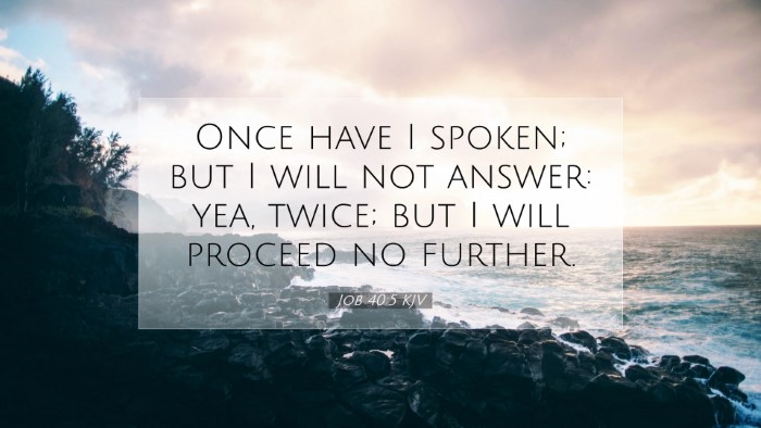 Picture 07 - Job 40:5 KJV Desktop Wallpaper - Once have I spoken; but I will not answer: yea, - Desktop Bible Verse Wallpaper