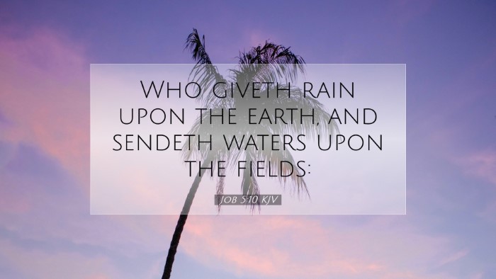Picture 07 - Job 5:10 KJV Desktop Wallpaper - Who giveth rain upon the earth, and sendeth - Desktop Bible Verse Wallpaper
