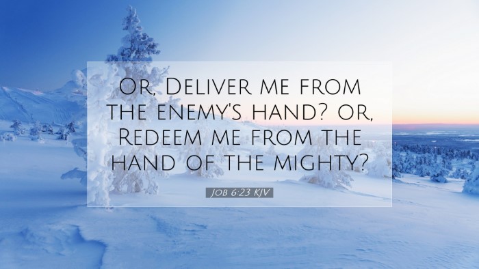 Picture 07 - Job 6:23 KJV Desktop Wallpaper - Or, Deliver me from the enemy's hand? or, Redeem - Desktop Bible Verse Wallpaper