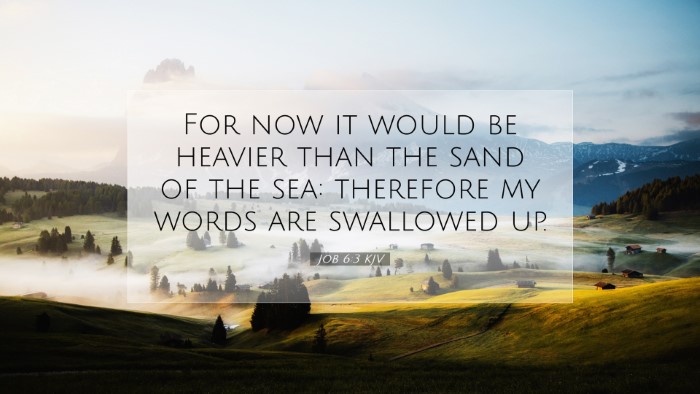 Picture 07 - Job 6:3 KJV Desktop Wallpaper - For now it would be heavier than the sand of the - Desktop Bible Verse Wallpaper