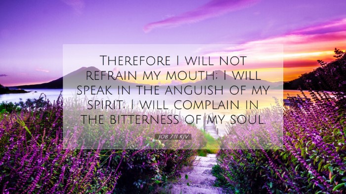 Picture 07 - Job 7:11 KJV Desktop Wallpaper - Therefore I will not refrain my mouth; I will - Desktop Bible Verse Wallpaper