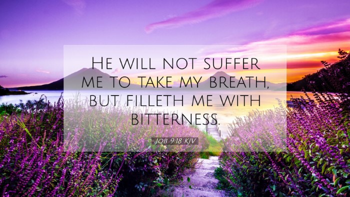 Picture 07 - Job 9:18 KJV Desktop Wallpaper - He will not suffer me to take my breath, but - Desktop Bible Verse Wallpaper