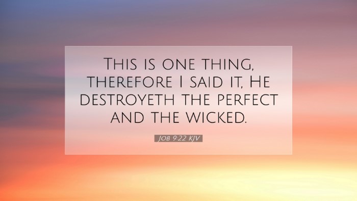 Picture 07 - Job 9:22 KJV Desktop Wallpaper - This is one thing, therefore I said it, He - Desktop Bible Verse Wallpaper