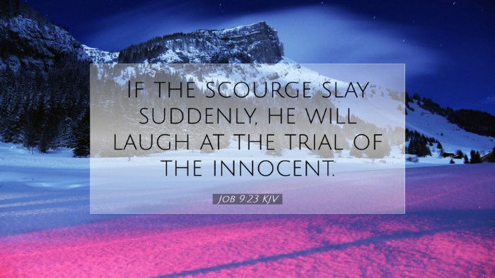 Picture 07 - Job 9:23 KJV Desktop Wallpaper - If the scourge slay suddenly, he will laugh at - Desktop Bible Verse Wallpaper