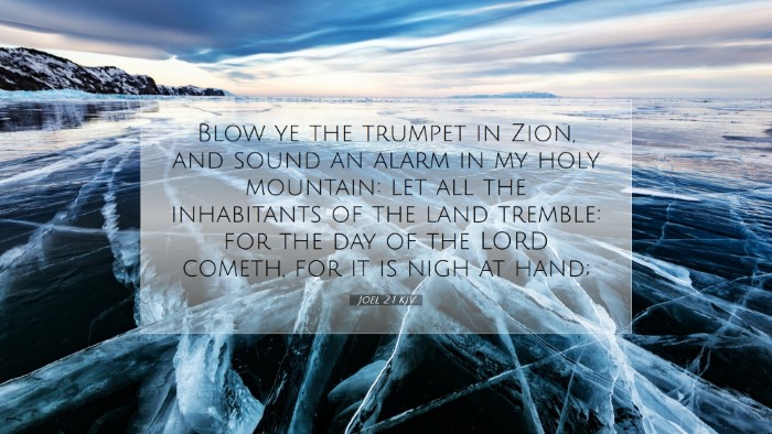 Picture 07 - Joel 2:1 KJV Desktop Wallpaper - Blow ye the trumpet in Zion, and sound an alarm - Desktop Bible Verse Wallpaper