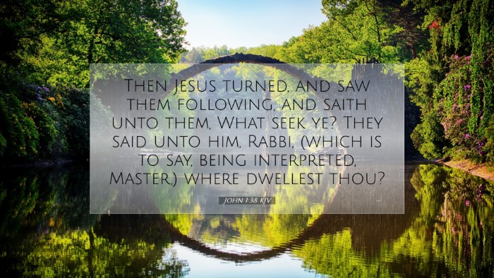 Picture 07 - John 1:38 KJV Desktop Wallpaper - Then Jesus turned, and saw them following, and - Desktop Bible Verse Wallpaper