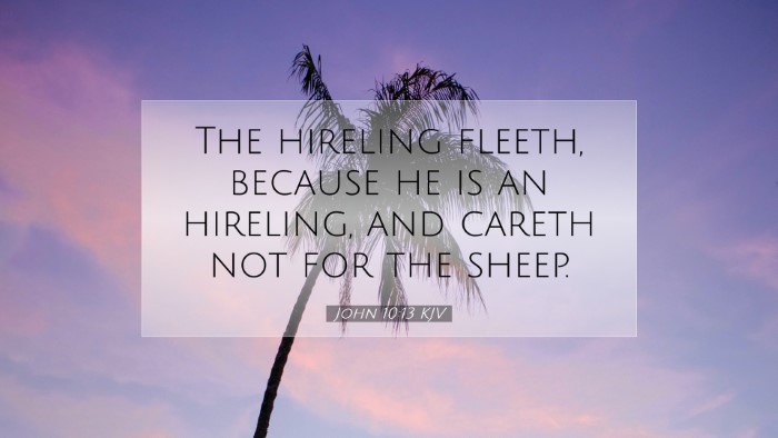 Picture 07 - John 10:13 KJV Desktop Wallpaper - The hireling fleeth, because he is an hireling, - Desktop Bible Verse Wallpaper