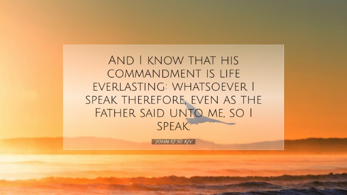 Picture 07 - John 12:50 KJV Desktop Wallpaper - And I know that his commandment is life - Desktop Bible Verse Wallpaper