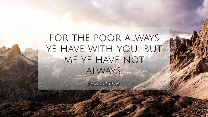 Picture 07 - John 12:8 KJV Desktop Wallpaper - For the poor always ye have with you; but me ye - Desktop Bible Verse Wallpaper