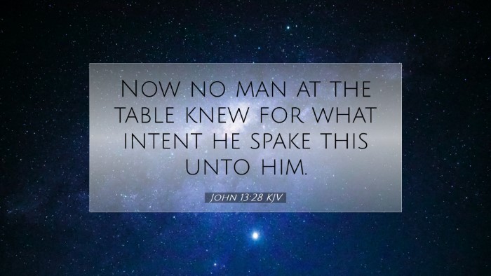 Picture 07 - John 13:28 KJV Desktop Wallpaper - Now no man at the table knew for what intent he - Desktop Bible Verse Wallpaper